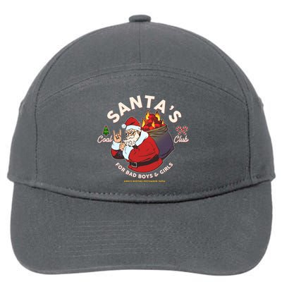 Funny Christmas Santa's Coal Club For Bad Boys And Girls 7-Panel Snapback Hat