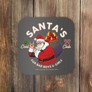 Funny Christmas Santa's Coal Club For Bad Boys And Girls Coaster