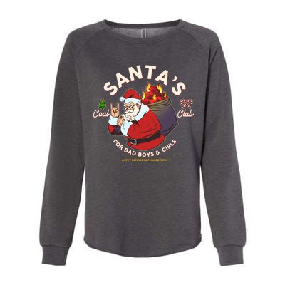 Funny Christmas Santa's Coal Club For Bad Boys And Girls Womens California Wash Sweatshirt