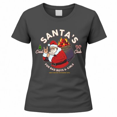 Funny Christmas Santa's Coal Club For Bad Boys And Girls Women's T-Shirt