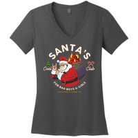 Funny Christmas Santa's Coal Club For Bad Boys And Girls Women's V-Neck T-Shirt