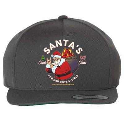 Funny Christmas Santa's Coal Club For Bad Boys And Girls Wool Snapback Cap