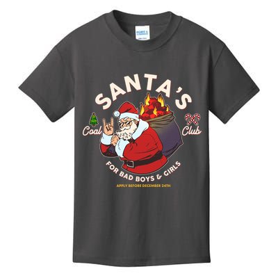 Funny Christmas Santa's Coal Club For Bad Boys And Girls Kids T-Shirt