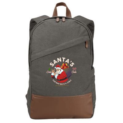 Funny Christmas Santa's Coal Club For Bad Boys And Girls Cotton Canvas Backpack