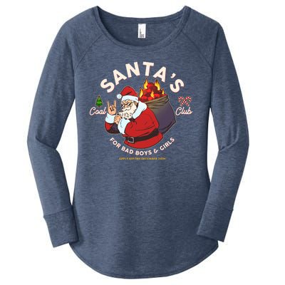 Funny Christmas Santa's Coal Club For Bad Boys And Girls Women's Perfect Tri Tunic Long Sleeve Shirt