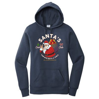 Funny Christmas Santa's Coal Club For Bad Boys And Girls Women's Pullover Hoodie