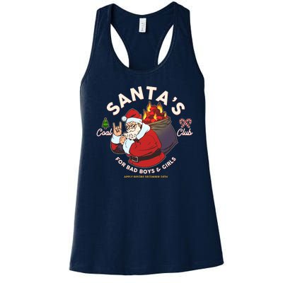 Funny Christmas Santa's Coal Club For Bad Boys And Girls Women's Racerback Tank