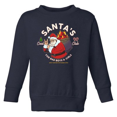 Funny Christmas Santa's Coal Club For Bad Boys And Girls Toddler Sweatshirt