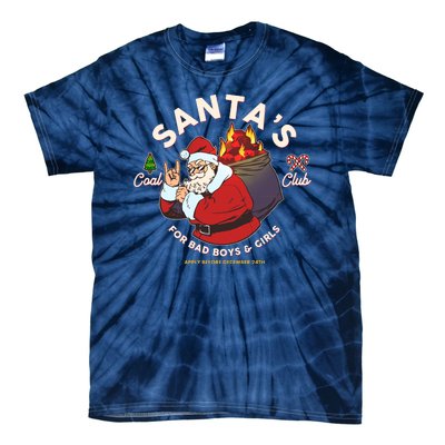 Funny Christmas Santa's Coal Club For Bad Boys And Girls Tie-Dye T-Shirt