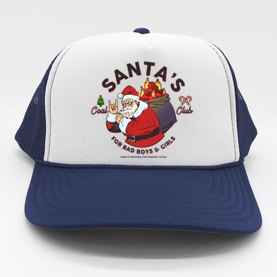 Funny Christmas Santa's Coal Club For Bad Boys And Girls Trucker Hat