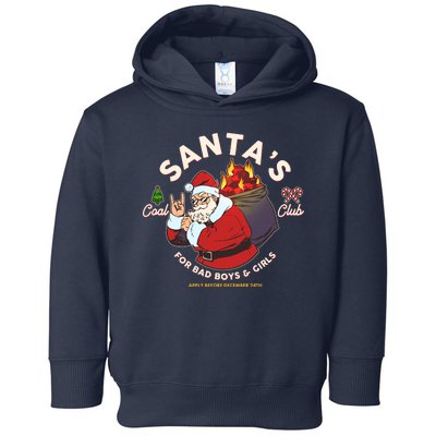 Funny Christmas Santa's Coal Club For Bad Boys And Girls Toddler Hoodie