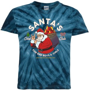 Funny Christmas Santa's Coal Club For Bad Boys And Girls Kids Tie-Dye T-Shirt