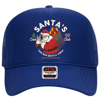 Funny Christmas Santa's Coal Club For Bad Boys And Girls High Crown Mesh Back Trucker Hat