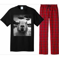 Funny Capybara Selfie with UFOs Weird Pajama Set