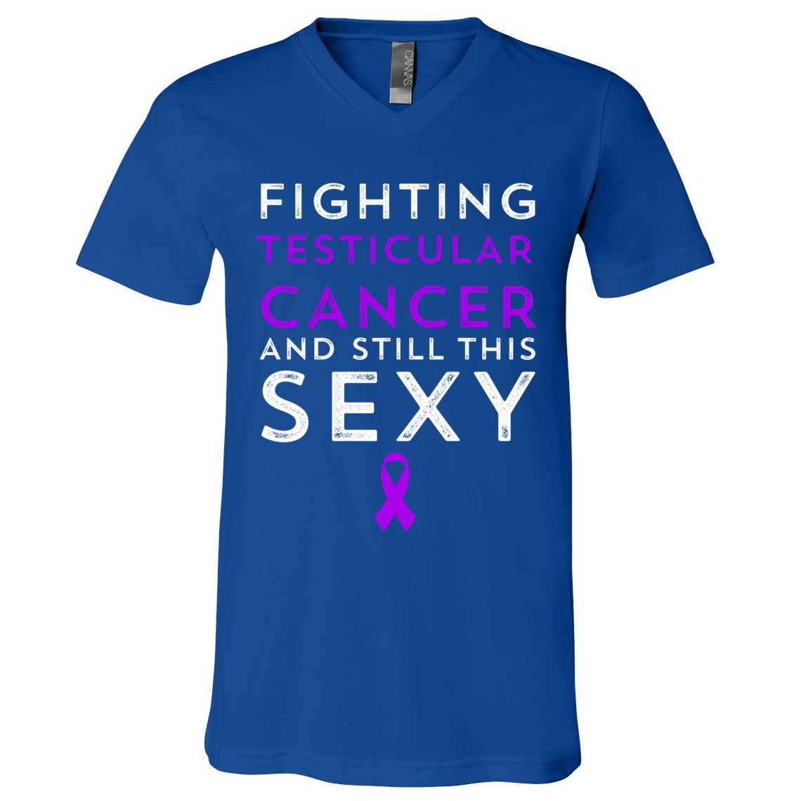 Fighting Cancer Still This Sexy Testicular Cancer Awareness Cute Gift V-Neck T-Shirt