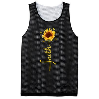 Faith Cross Sunflower Butterflies Flowers Christians Flora Mesh Reversible Basketball Jersey Tank