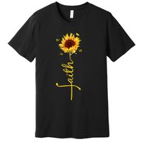 Faith Cross Sunflower Butterflies Flowers Christians Flora Premium T-Shirt