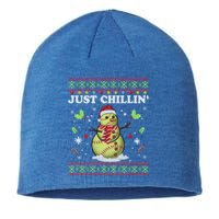 Funny Chillin Snow Softball Ball Ugly Christmas Sweater Cool Gift Sustainable Beanie