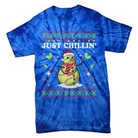 Funny Chillin Snow Softball Ball Ugly Christmas Sweater Cool Gift Tie-Dye T-Shirt