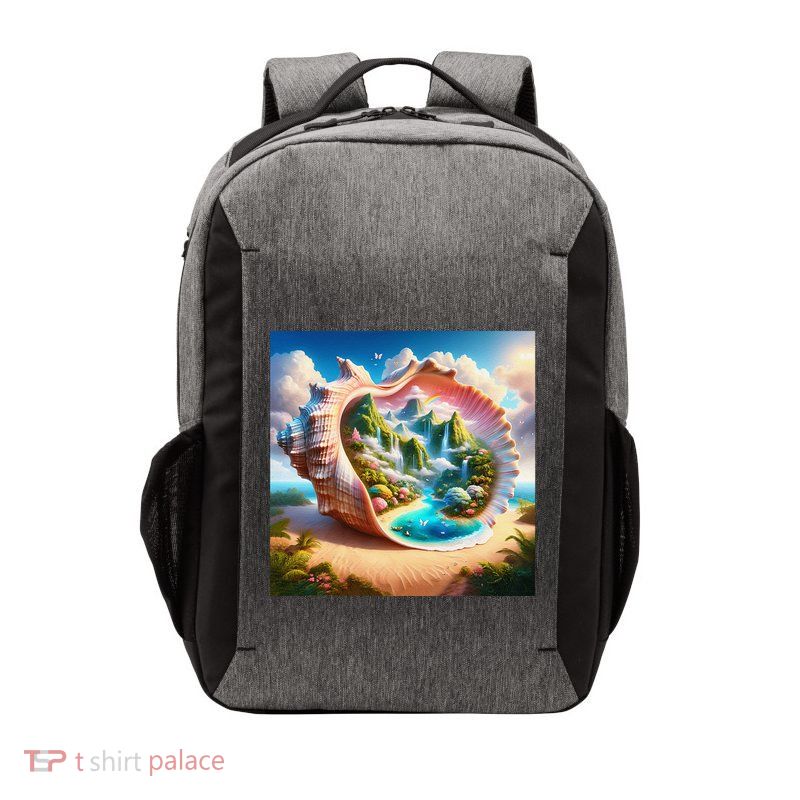 Fantasy Cute Seashell Hidden Landscape Vector Backpack