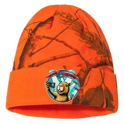 Funny Capybara Selfie With Ufos Kati Licensed 12" Camo Beanie