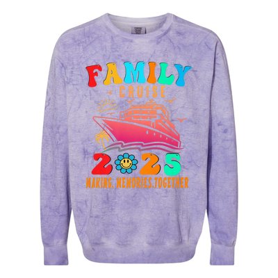 Family Cruise Ship Vacation Trip 2025 Family Cruise Matching Colorblast Crewneck Sweatshirt