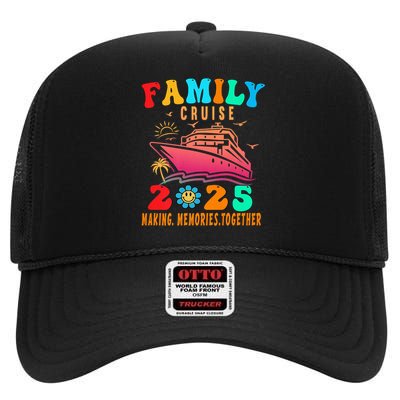 Family Cruise Ship Vacation Trip 2025 Family Cruise Matching High Crown Mesh Back Trucker Hat