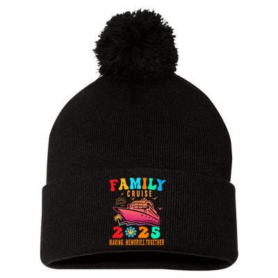 Family Cruise Ship Vacation Trip 2025 Family Cruise Matching Pom Pom 12in Knit Beanie