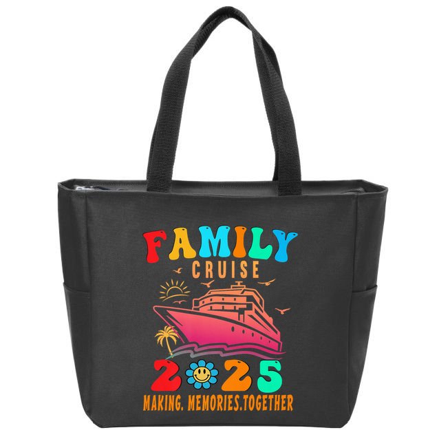 Family Cruise Ship Vacation Trip 2025 Family Cruise Matching Zip Tote Bag