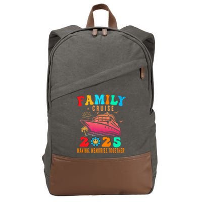 Family Cruise Ship Vacation Trip 2025 Family Cruise Matching Cotton Canvas Backpack