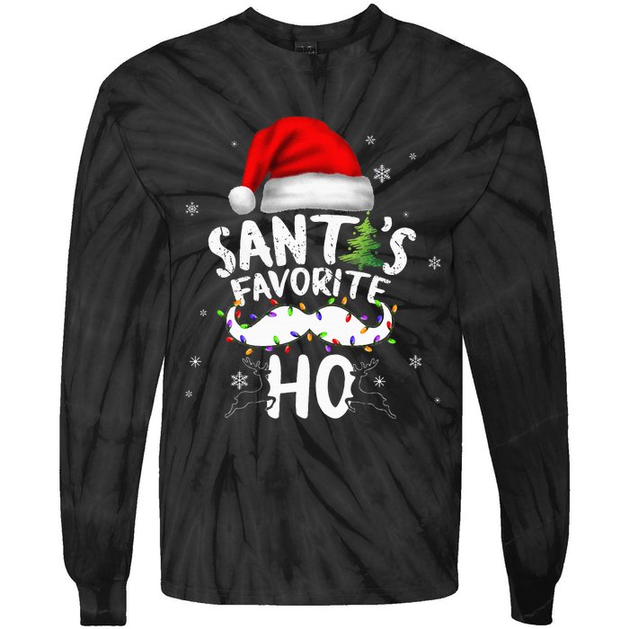 Funny Christmas Santas Favorite Ho Xmas Tie-Dye Long Sleeve Shirt