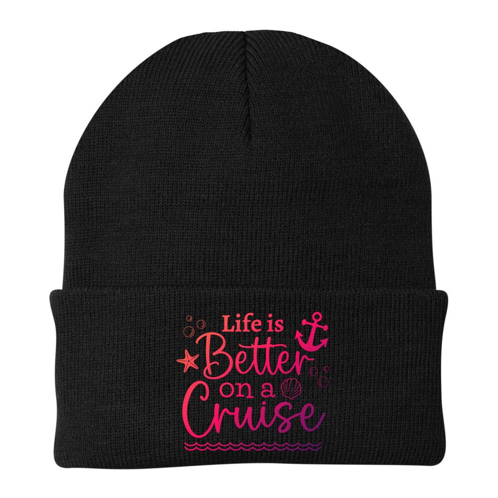 Family Cruise Ship Life Is Better On A Cruise Ship Vacation Funny Gift Beanie