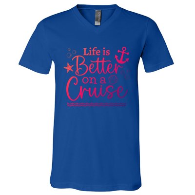 Family Cruise Ship Life Is Better On A Cruise Ship Vacation Funny Gift V-Neck T-Shirt