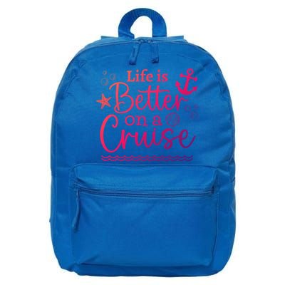 Family Cruise Ship Life Is Better On A Cruise Ship Vacation Funny Gift 16 in Basic Backpack