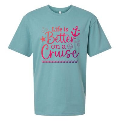 Family Cruise Ship Life Is Better On A Cruise Ship Vacation Funny Gift Sueded Cloud Jersey T-Shirt