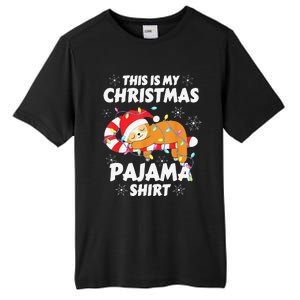 Funny Cute Sloth Xmas This Is My Christmas Pajama Tall Fusion ChromaSoft Performance T-Shirt