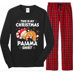 Funny Cute Sloth Xmas This Is My Christmas Pajama Long Sleeve Pajama Set