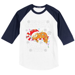 Funny Cute Sloth Xmas This Is My Christmas Pajama Baseball Sleeve Shirt