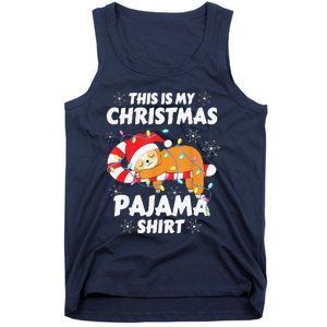 Funny Cute Sloth Xmas This Is My Christmas Pajama Tank Top