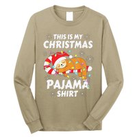 Funny Cute Sloth Xmas This Is My Christmas Pajama Long Sleeve Shirt