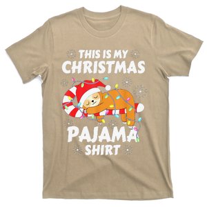 Funny Cute Sloth Xmas This Is My Christmas Pajama T-Shirt