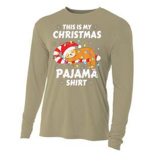 Funny Cute Sloth Xmas This Is My Christmas Pajama Cooling Performance Long Sleeve Crew