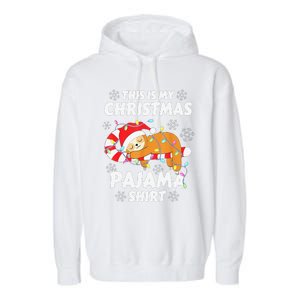 Funny Cute Sloth Xmas This Is My Christmas Pajama Garment-Dyed Fleece Hoodie