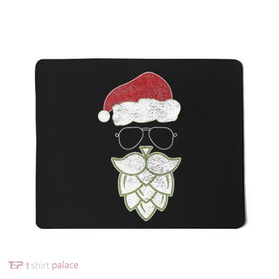 Festive Christmas Santa Claus Beer Hops Beard Cool & Funny Mousepad