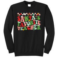 Funny Christmas Santas Favorite Teacher Xmas Retro Pajama Sweatshirt