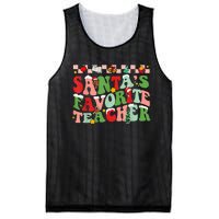 Funny Christmas Santas Favorite Teacher Xmas Retro Pajama Mesh Reversible Basketball Jersey Tank