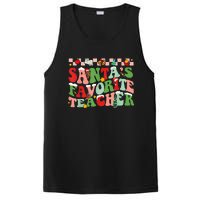 Funny Christmas Santas Favorite Teacher Xmas Retro Pajama PosiCharge Competitor Tank