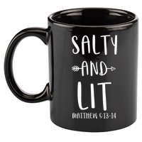 Funny Christian Salty And Lit Cool Gift Bible Matthew 11oz C Handle Ceramic Mug