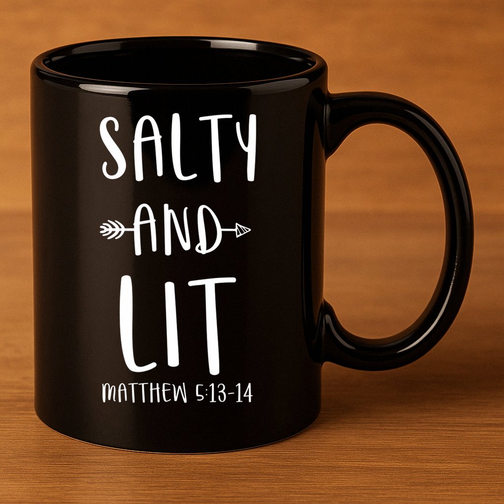 Funny Christian Salty And Lit Cool Gift Bible Matthew 11oz C Handle Ceramic Mug