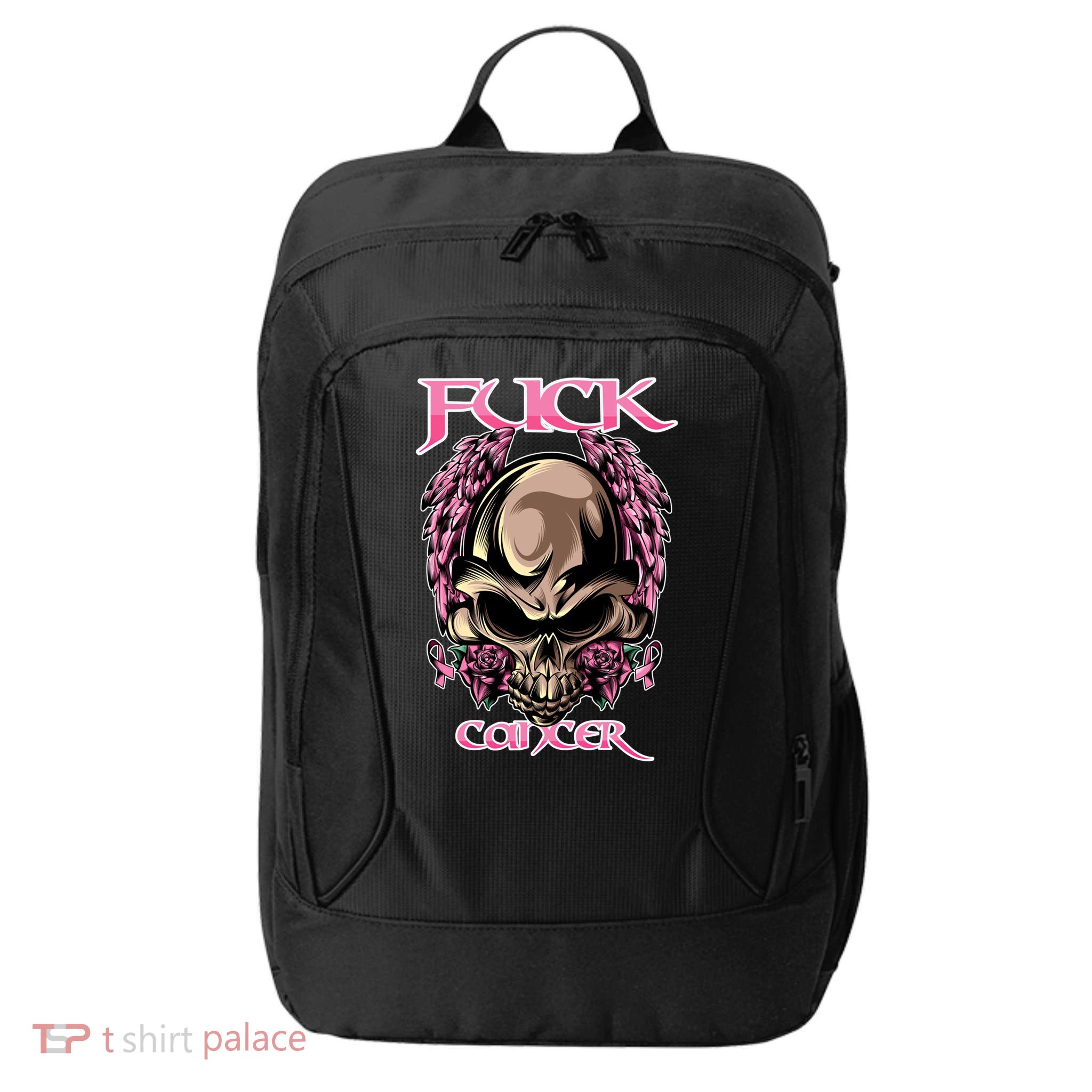 Fuck Cancer Skull And Roses Cancer Survivor Gift City Backpack